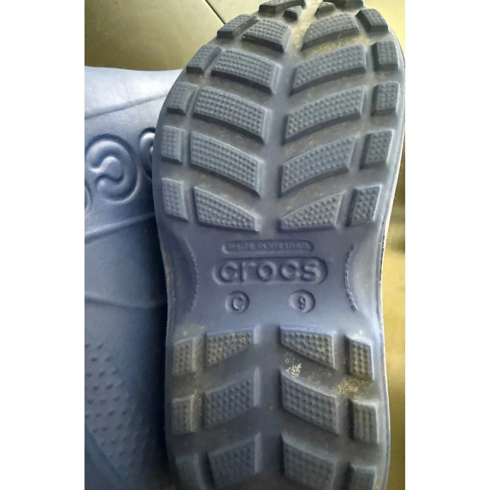 CROCS Little Kid Handle It Rain Boot Size C9 Blue Easy On/Off Waterproof Pull-On